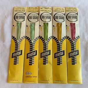 5 Vintage ConMar zippers size 18” spring colors